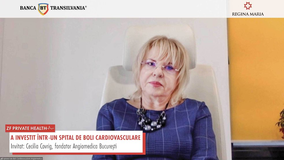 ZF Private Health. Cecilia Covrig, fondatoarea spitalului de boli cardiovasculare Angiomedica din Bucureşti: Numărul de pacienţi este în creştere, vom investi 1,5 milioane de euro în extinderea spitalului