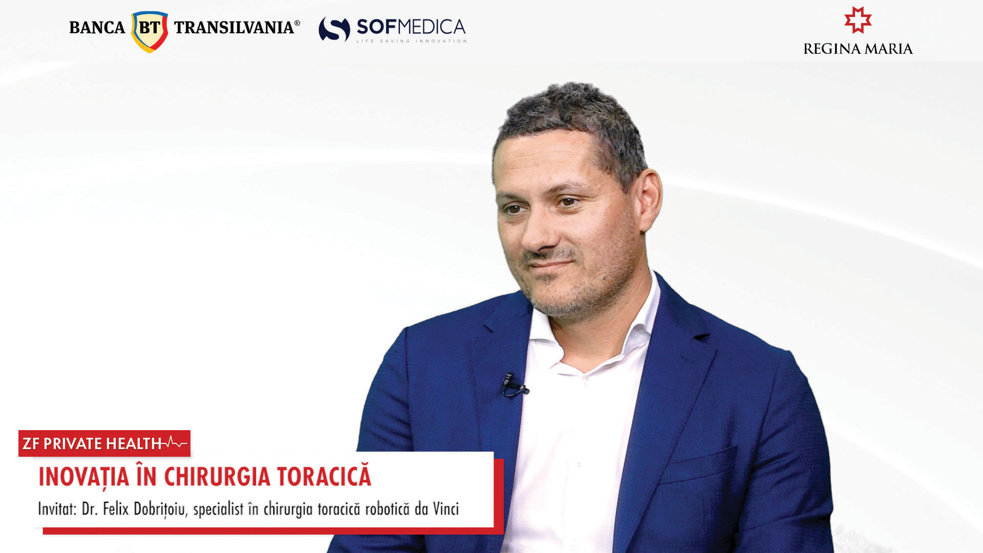 ZF Private Health. Dr. Felix Dobriţoiu, specialist în chirurgia toracică robotică da Vinci: Numărul de platforme de chirurgie robotică din Europa ne arată viitorul României. Este mersul normal al lucrurilor, atunci când ceva aduce avantaje, inevitabil va fi implementat în mult mai multe spitale
