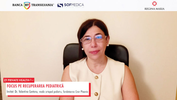 ZF Private Health. Dr. Valentina Contanu, fondatoarea centrului de recuperare pediatrică Cron Phoenix: Rămânem orientaţi pe nişa recuperării pentru copii, în piaţă este nevoie de protocoale clare pe care le-am dezvoltat în ultimii 20 de ani