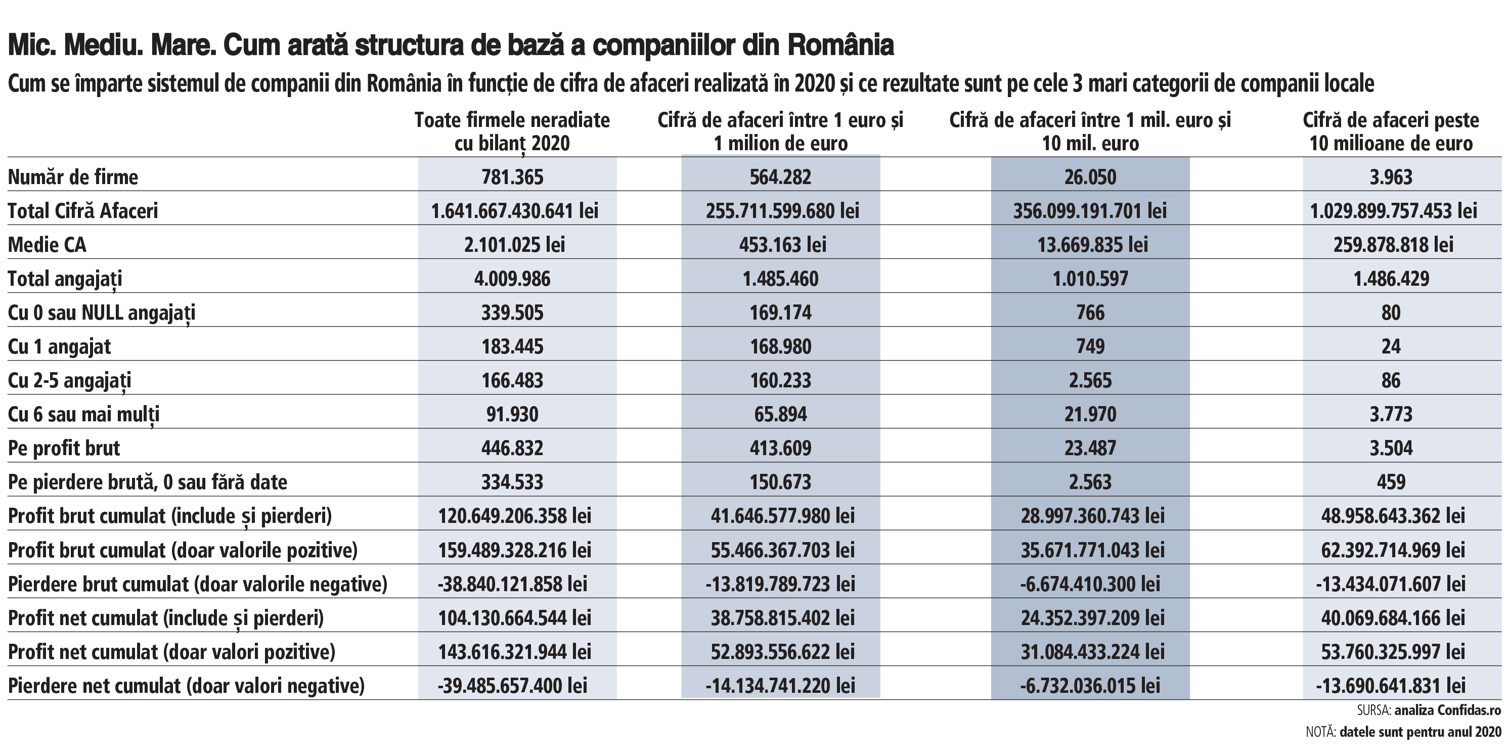 Mic. Mediu. Mare. Cât cântăreşte fiecare companie în businessul românesc? Micii antreprenori generează acelaşi profit anual ca şi firmele mari, dar cu o cifră de afaceri de patru ori mai mică