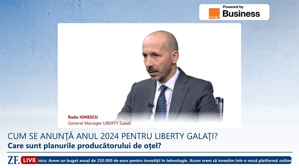 Radu Ionescu, general manager Liberty Galaţi: Anul 2023 a fost extrem de provocator pentru noi şi pentru toată piaţa oţelului din Europa. Am avut perioade în care producţia de fontă a fost oprită pe fondul cererii extrem de reduse. Sunt semnale la începutul acestui an de o uşoară revenire a cererii şi sperăm ca în câteva luni să trecem pe profitabilitate