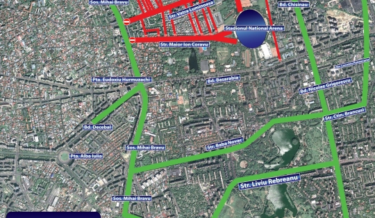 Trafic rutier restricţionat în Capitală din cauza finalei Cupei României