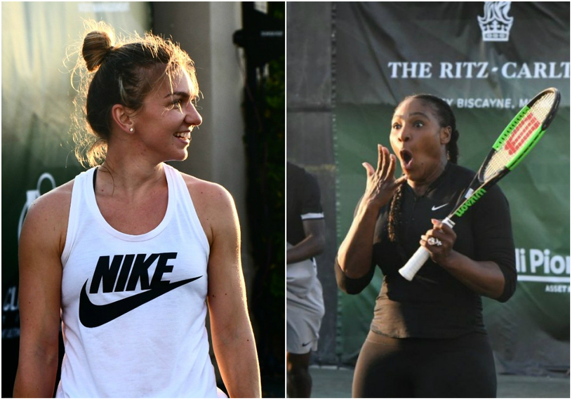 Meci amical  cu peripeţii între Simona Halep şi Serena Williams: Ce s-a întâmplat după ce Simona a fost lovită cu mingea 