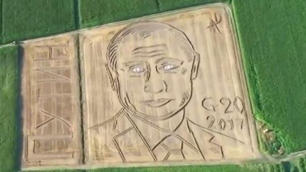 Un fermier italian a transformat un câmp într-un portret uriaş al lui Putin,înaintea Summit-ului G20