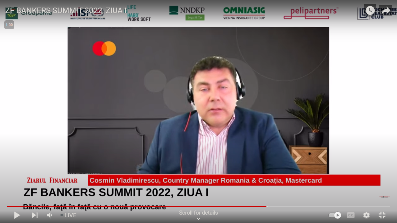 Cosmin Vladimirescu, Country Manager Romania & Croaţia, Mastercard: Românii preferă să folosească în continuare cash-ul, mai ales în zona rurală, însă la oraş gradul de acoperire pe terminale este de 60%.