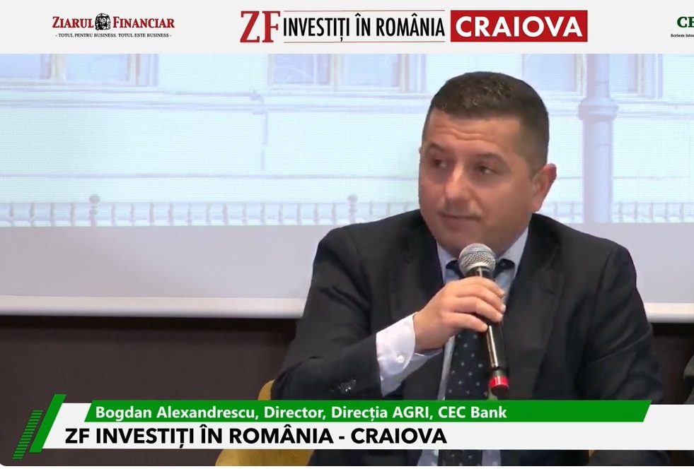 Bogdan Alexandrescu, CEC Bank: Soldul creditelor acordate de bancă în sectorul agricol a crescut cu 40% în perioada iunie 2022/iunie 2023, la aproape 4,7 mld. lei, şi estimez că vom atinge 5 mld. lei până la sfîrşitul anului