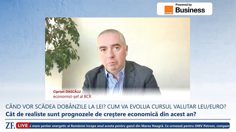 Ciprian Dascălu, economist şef al BCR: Prognoza de creştere economică pentru acest an este de 3,3%. Consumul redevine anul acesta principalul motor de creştere economică, după ce anul trecut au fost investiţiile