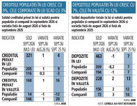 Grafic: Radiografia creditării şi a economisirii bancare la final de 9 luni/2026