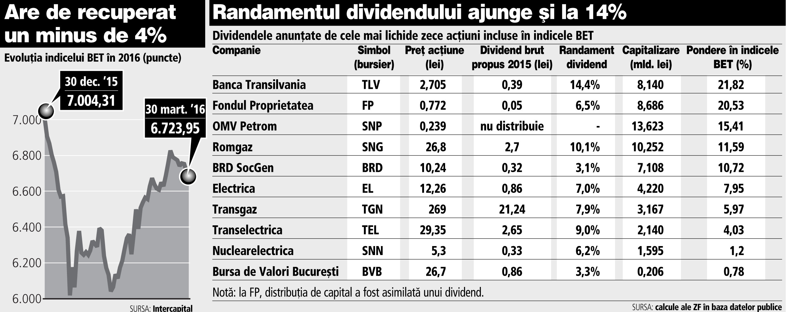 Aristocraţii dividendelor: Banca Transilvania, Transelectrica şi Romgaz aduc randamente şi de şapte ori dobânda la depozit