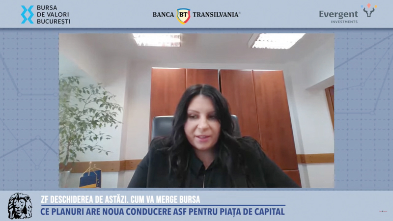 ZF Deschiderea de astăzi la Bursă. Care sunt obiectivele noii conduceri a ASF pentru piaţa de capital românească? Gabriela Horga, vicepreşedinte al ASF: Avem ca prioritate dezvoltarea pieţei de capital autohtone şi creşterea încrederii investitorilor în pieţe de instrumente financiare