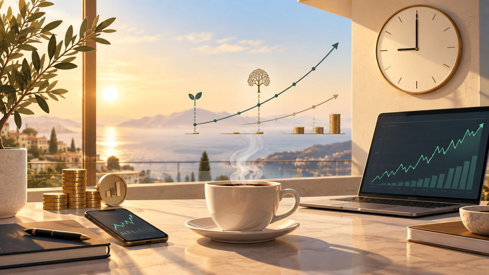 Au 20 de ani, investesc singuri la bursă şi fac parte din generaţia care a început să investească la 19 ani, faţă de 35 la părinţii lor. Dar succesul îl definesc simplu: cafea în linişte la 9 dimineaţa