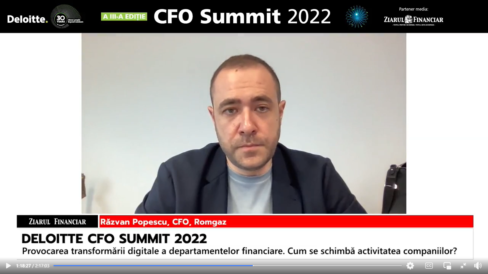 Răzvan Popescu, CFO, Romgaz: Nu cred că Romgaz este în urmă la capitolul digitalizare. În ultimul an mai ales am avut un proces de digitalizare care a funcţionat şi care va fi de succes