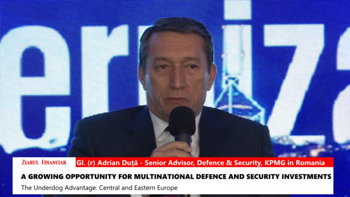 Generalul de flotilă aeriană (r) Adrian Duţă Senior Advisor, Defence & Security KPMG în Romania: „Armata trebuie să se dezvolte şi să se modernizeze în paralel cu industria, pentru că avem nevoie de industrie pentru a asigura continuitatea operaţiilor mil