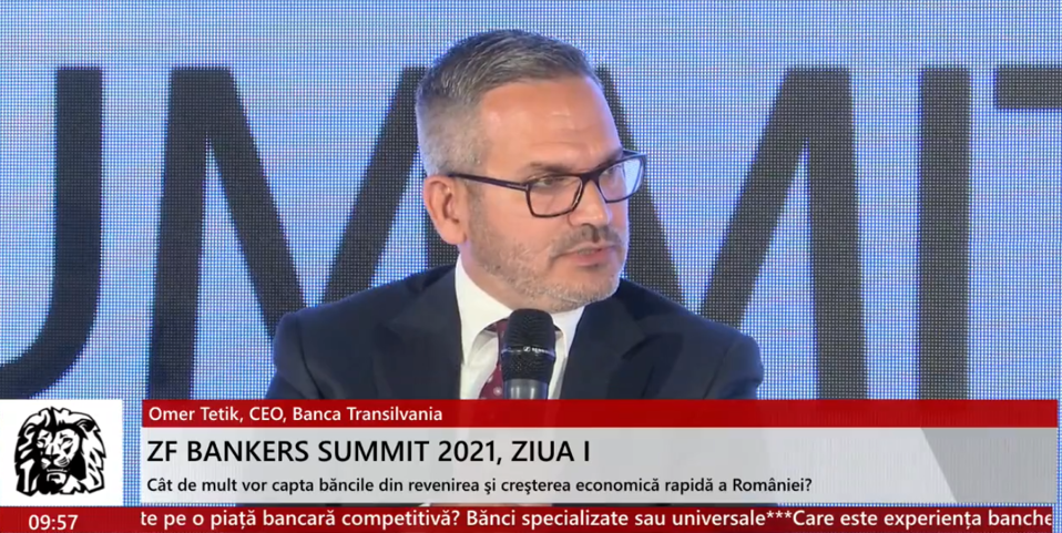 ZF Bankers 2021. Omer Tetik, CEO, Banca Transilvania: Acum avem un sistem bancar mai competitiv, sănătos, multe bănci au revenit în prim-plan cu şansă de dezvoltare, iar în continuare suntem interesaţi de noi achiziţii