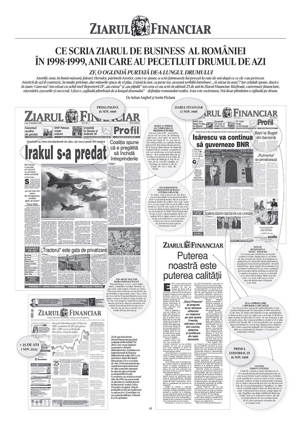 Ce scria ziarul de business al României în 1998-1999, anii care au pecetluit drumul de azi