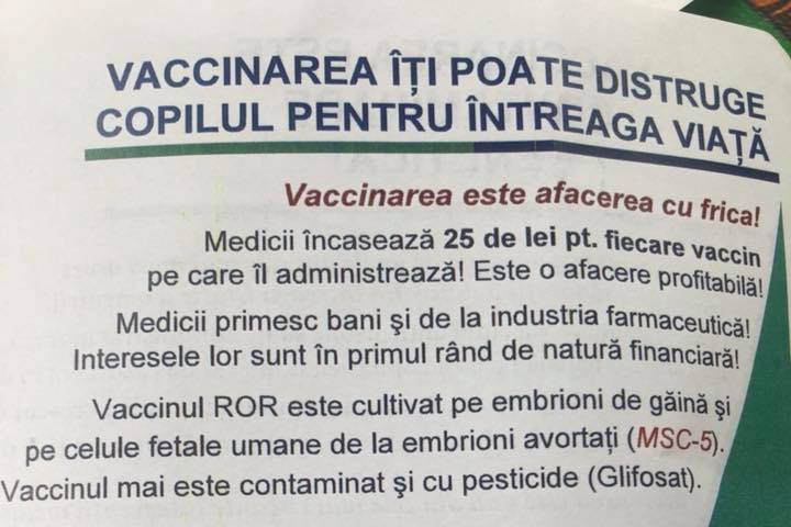 Pliante Anti Vaccinare Cu Informaţii False Distribuite In Cutiile