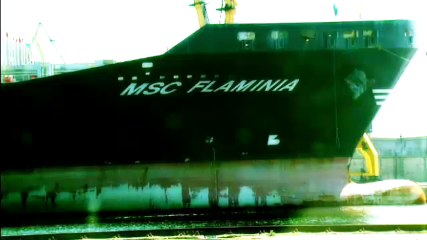 Nava Flaminia s-a întors in România. Bomba toxică, refuzată de americani sau olandezi, va fi reparată la Mangalia. VIDEO