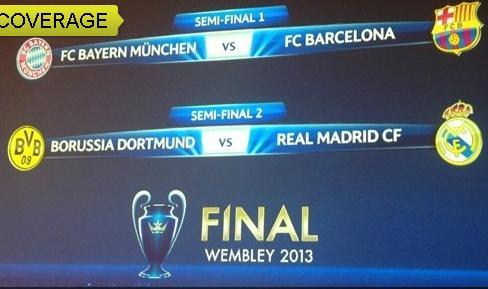 Semifinalele Ligii Campionilor: Bayern - FC Barcelona şi Borussia Dortmund - Real Madrid