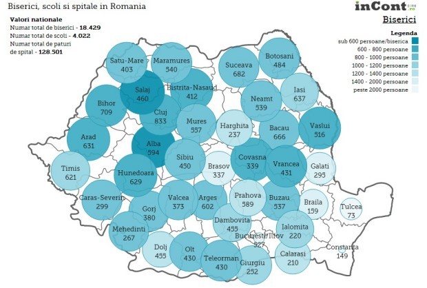BBC numără o biserică nouă la 3 zile în România. HARTA ţării de "Doamne Ajută" fără şcoli şi spitale