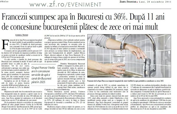 Integral Defective Razor Francezii scumpesc apa în Bucureşti cu 36%. După 11 ani de concesiune  bucureştenii plătesc de zece ori mai mult