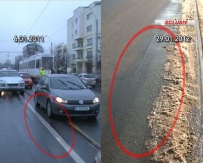 Linia continuă unde a fost accidentat Mircea Lucescu de un tramvai a dispărut peste noapte