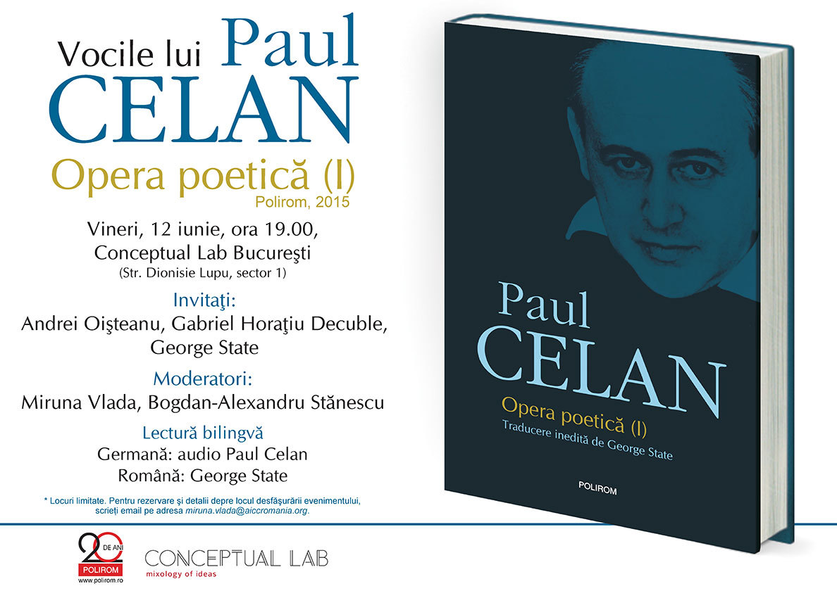 Vocile lui Paul Celan la Conceptual Lab Bucureşti/ de Claudia Fitcoschi