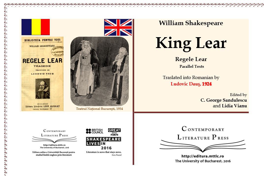 Regele Lear tradus în 1924/ de C. George Sandulescu şi Lidia Vianu