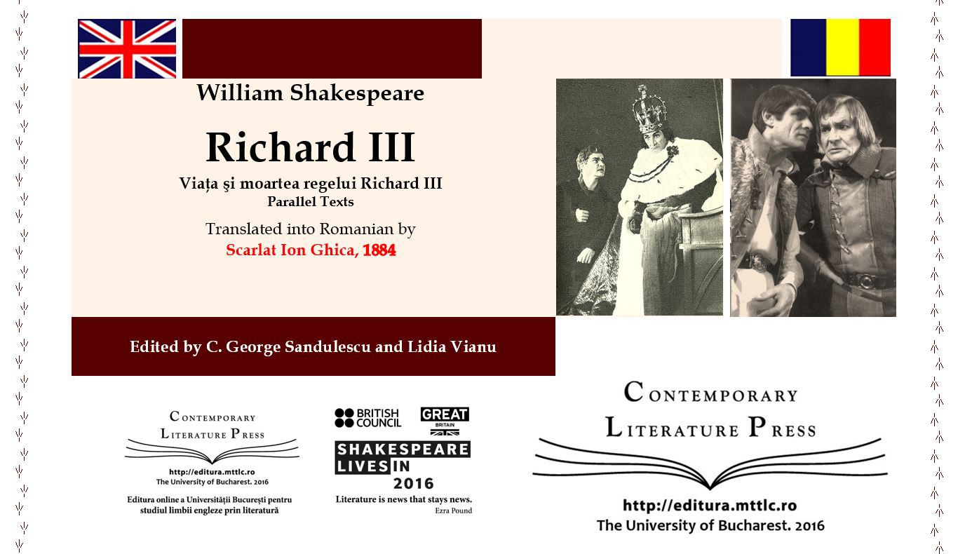 Richard III tradus la 1884/ de C. George Sandulescu şi Lidia Vianu