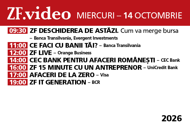 Emisiunile zilei de miercuri, 14 octombrie 2026