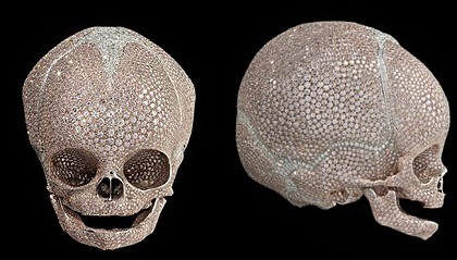 worm Unfavorable Immorality Artistul Damien Hirst expune un craniu de copil, bătut în diamante