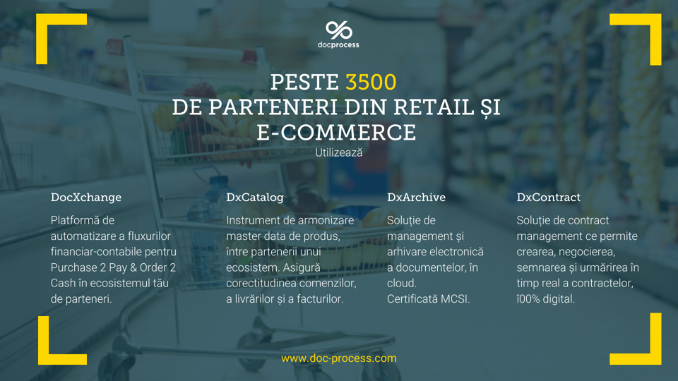(P) Peste 3.500 de parteneri din Retail şi E-commerce utilizează platformele DocProcess